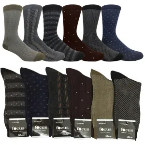12 Pairs Men's Dress Socks Assorted Fashion Crew Multicolor Work Casual 10-13