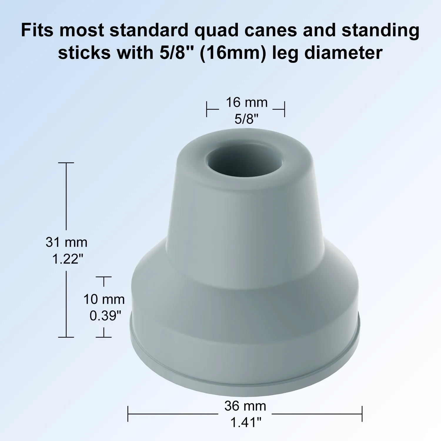 4pcs Quad Rubber Cane Tip