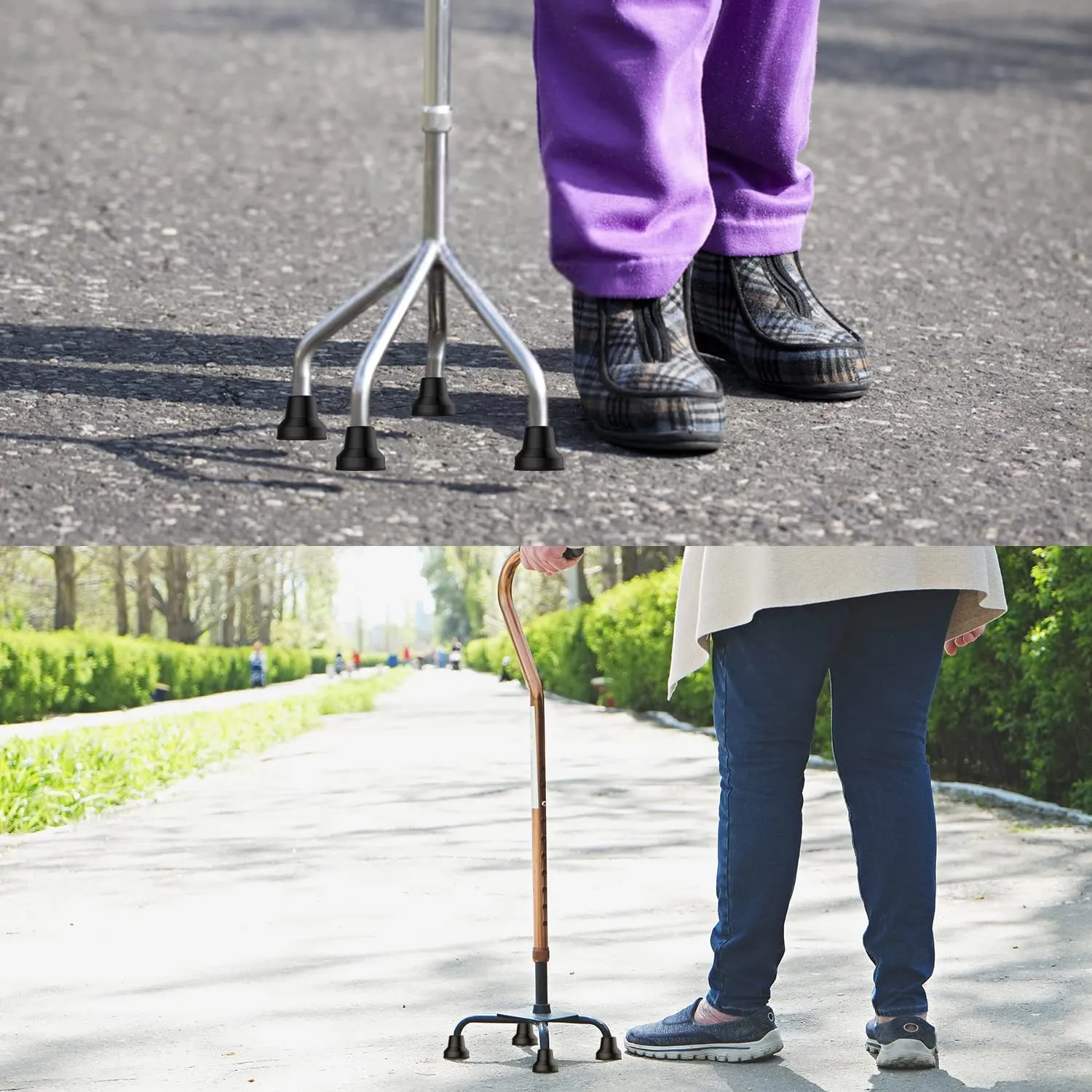 4pcs Quad Rubber Cane Tip
