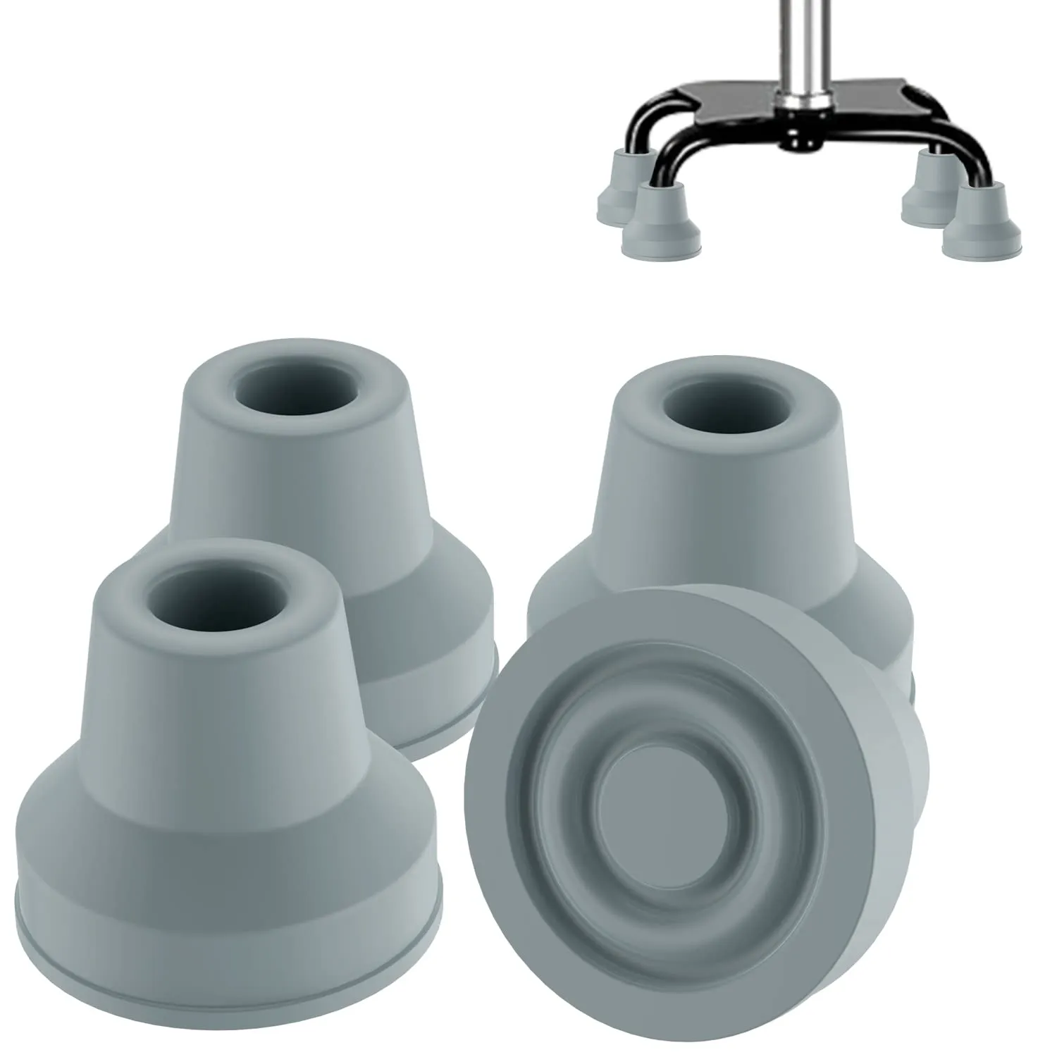 4pcs Quad Rubber Cane Tip