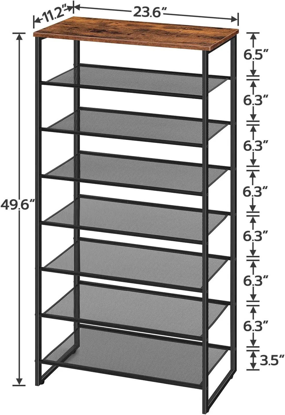 8 Tier Shoe Rack, Shoe Storage Organizer with Detachable Metal Mesh
