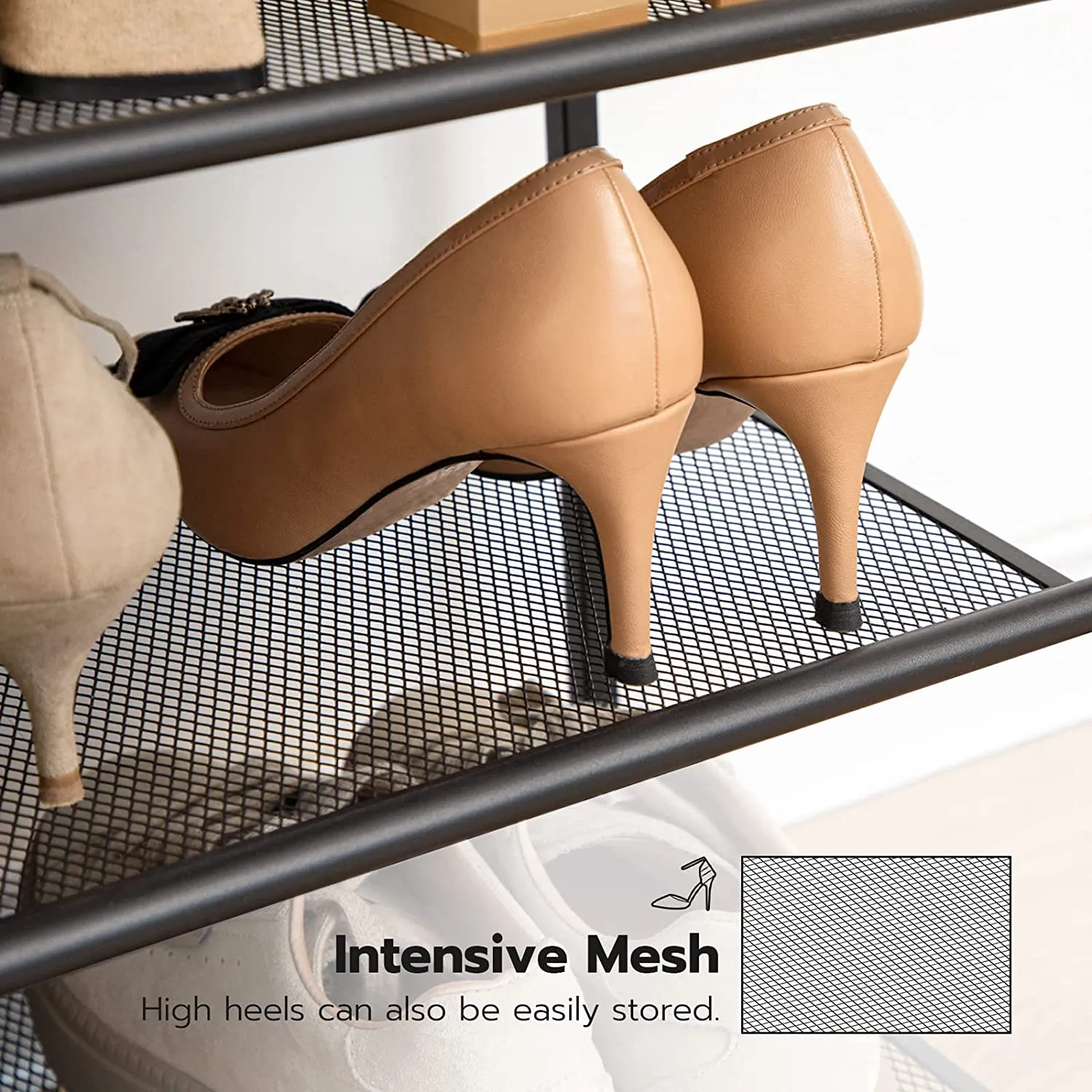 8 Tier Shoe Rack, Shoe Storage Organizer with Detachable Metal Mesh