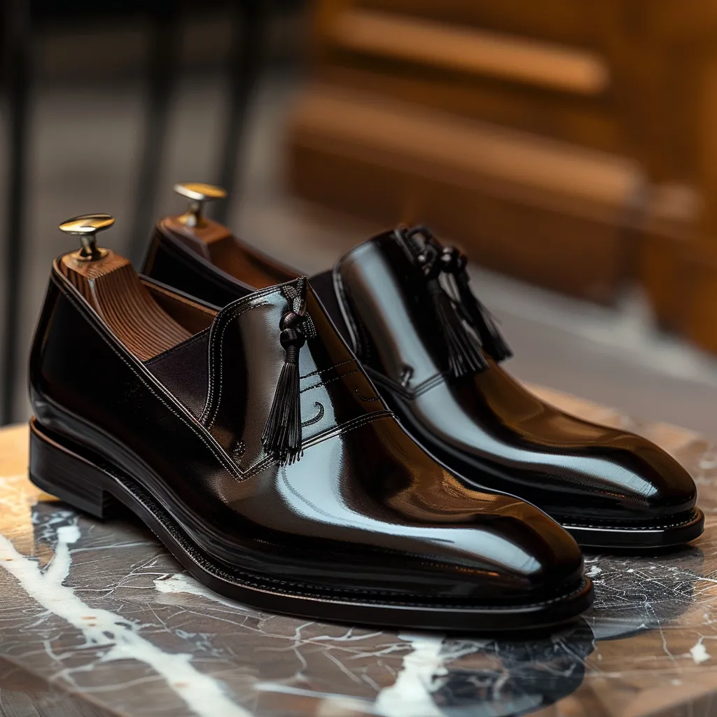 Black Leather Luxe Loom Tassel Loafer - Summer 2024 Collection