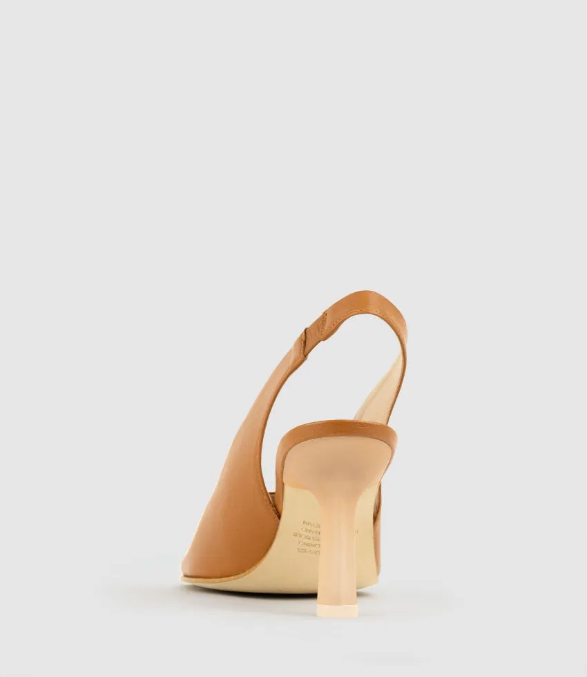 DESTINY90 Open Toe Slingback in Tan