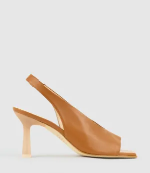 DESTINY90 Open Toe Slingback in Tan