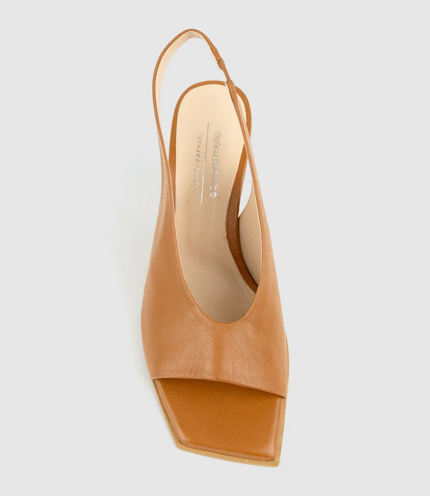 DESTINY90 Open Toe Slingback in Tan
