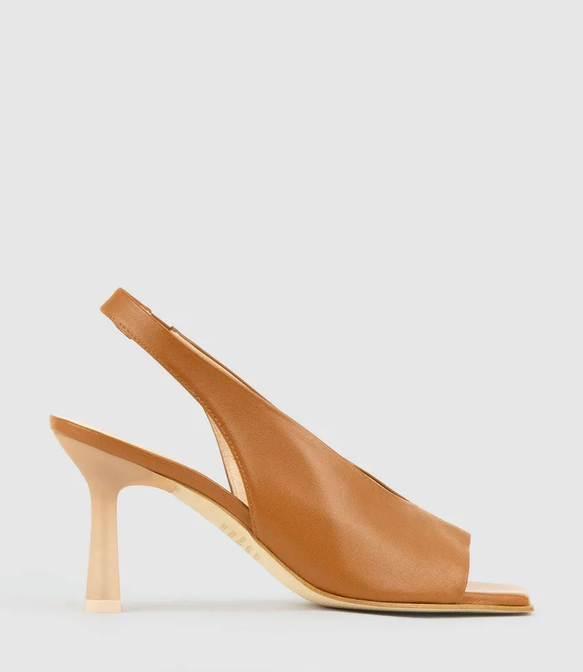 DESTINY90 Open Toe Slingback in Tan