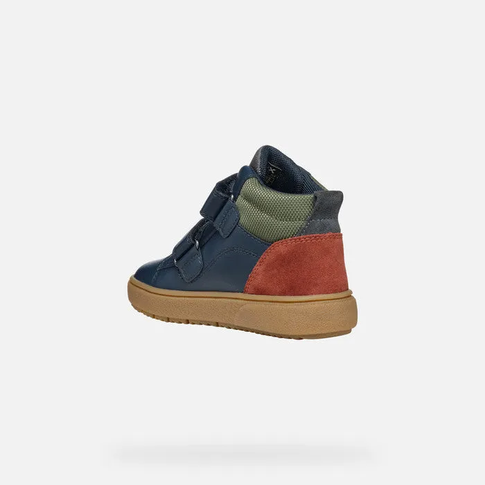 Geox Kids' Theleven Navy Waterproof High Top Trainers