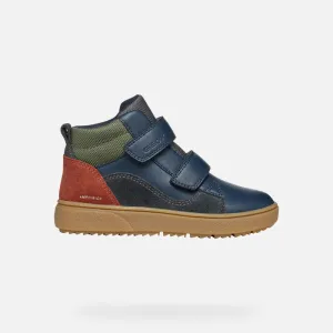 Geox Kids' Theleven Navy Waterproof High Top Trainers
