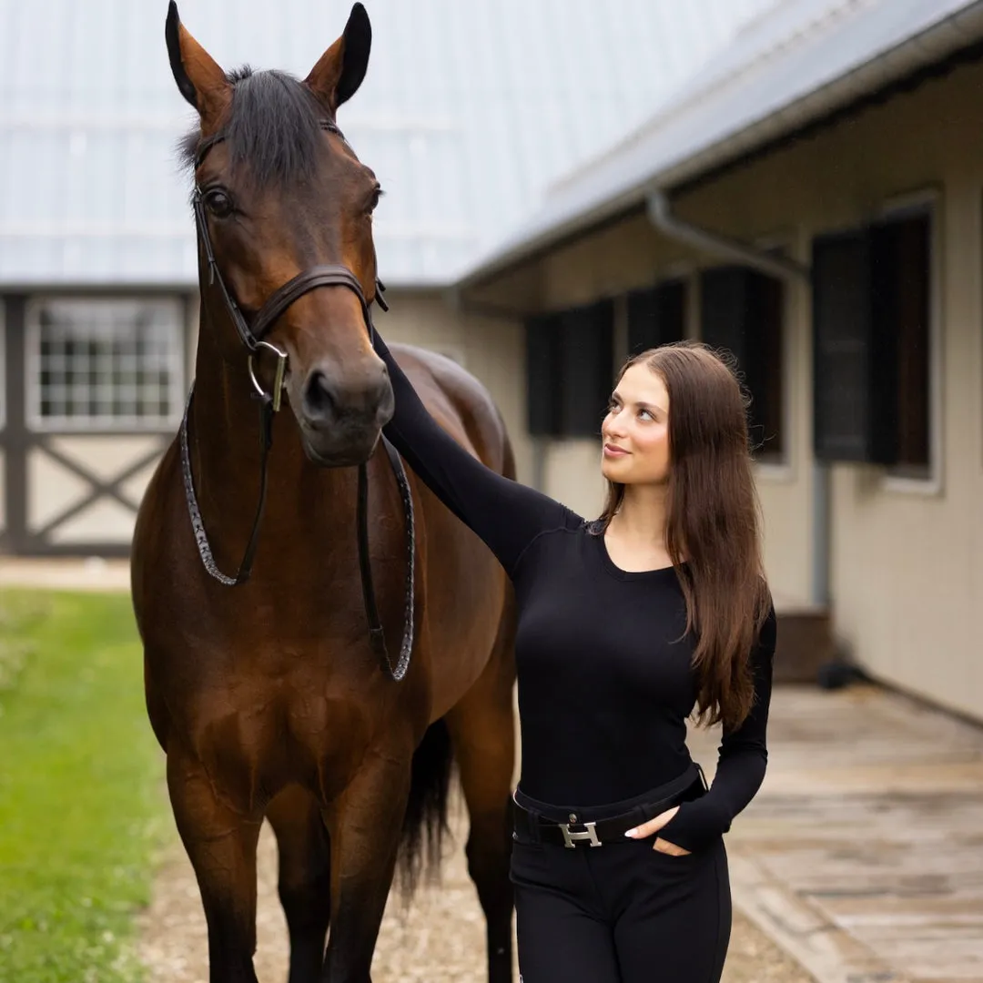 Kennedy Seamless 2.0 V Neck Longsleeve - Classic Black - Ladies