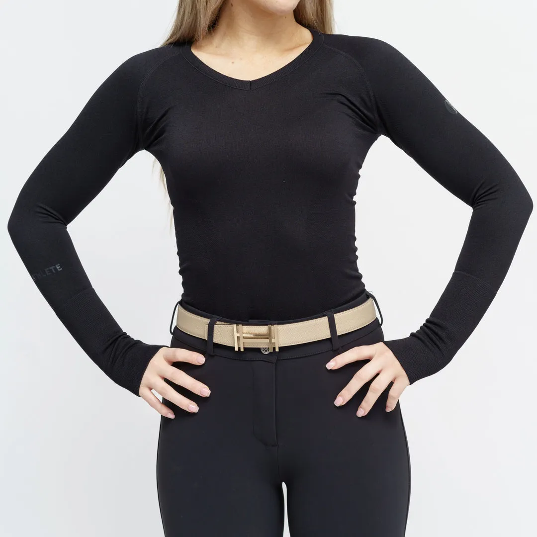 Kennedy Seamless 2.0 V Neck Longsleeve - Classic Black - Ladies