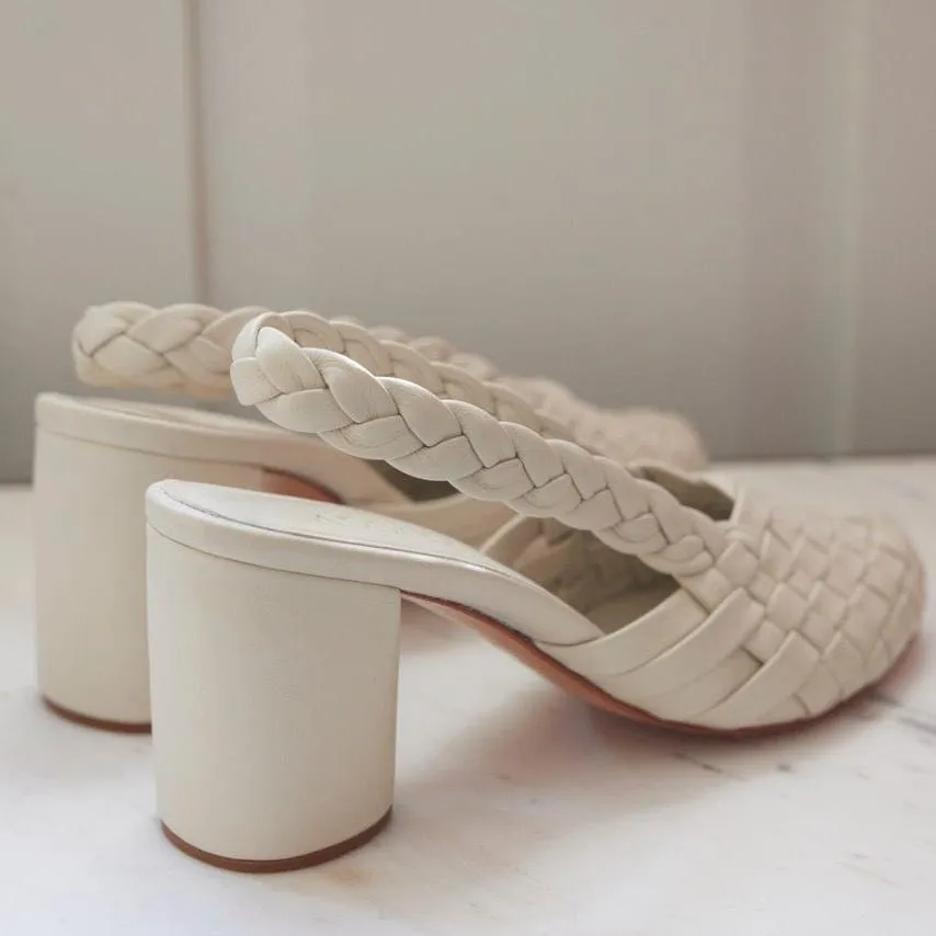 Lucille Braided Heel in Vanilla