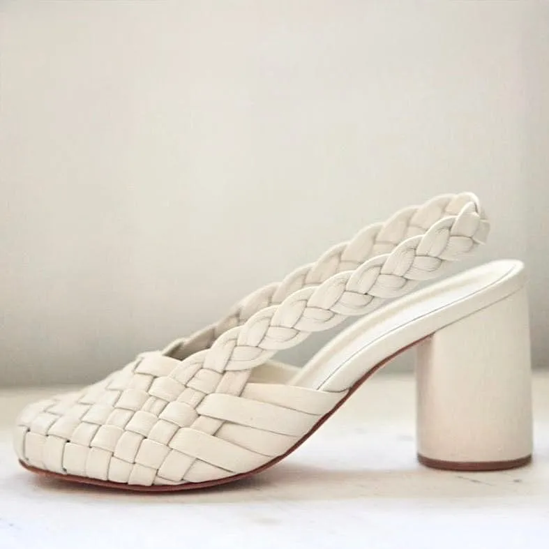 Lucille Braided Heel in Vanilla