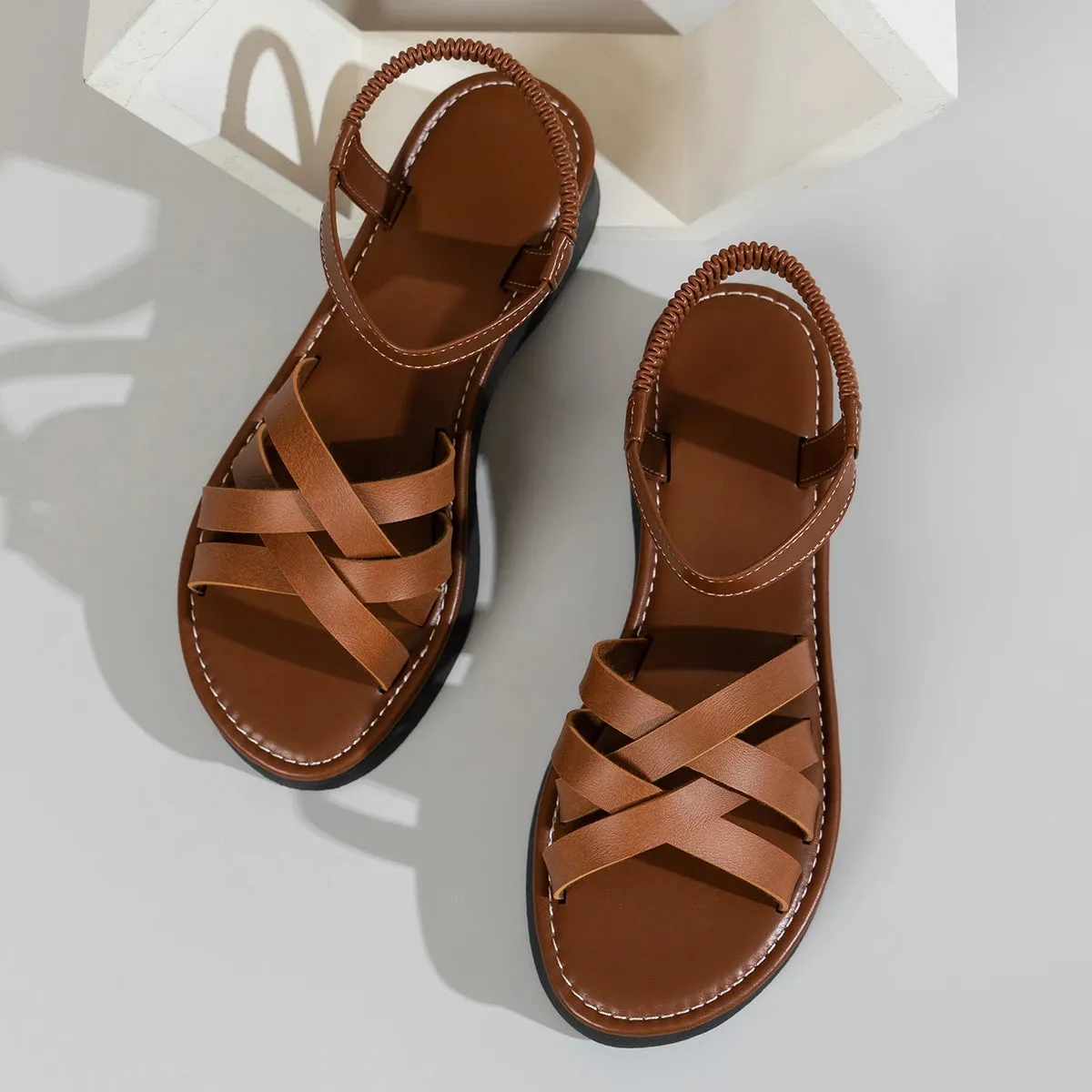 MARCELLA ROMAN WEDGE SANDALS