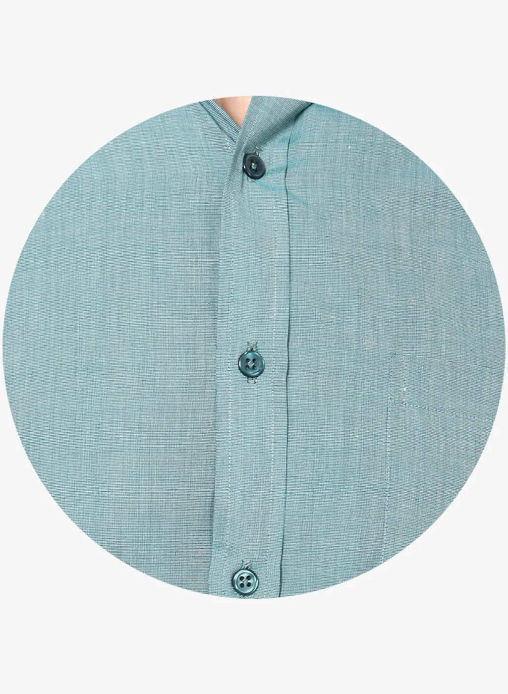 Men Green Slim Fit Solid Chambray Cotton Rich Formal Shirt