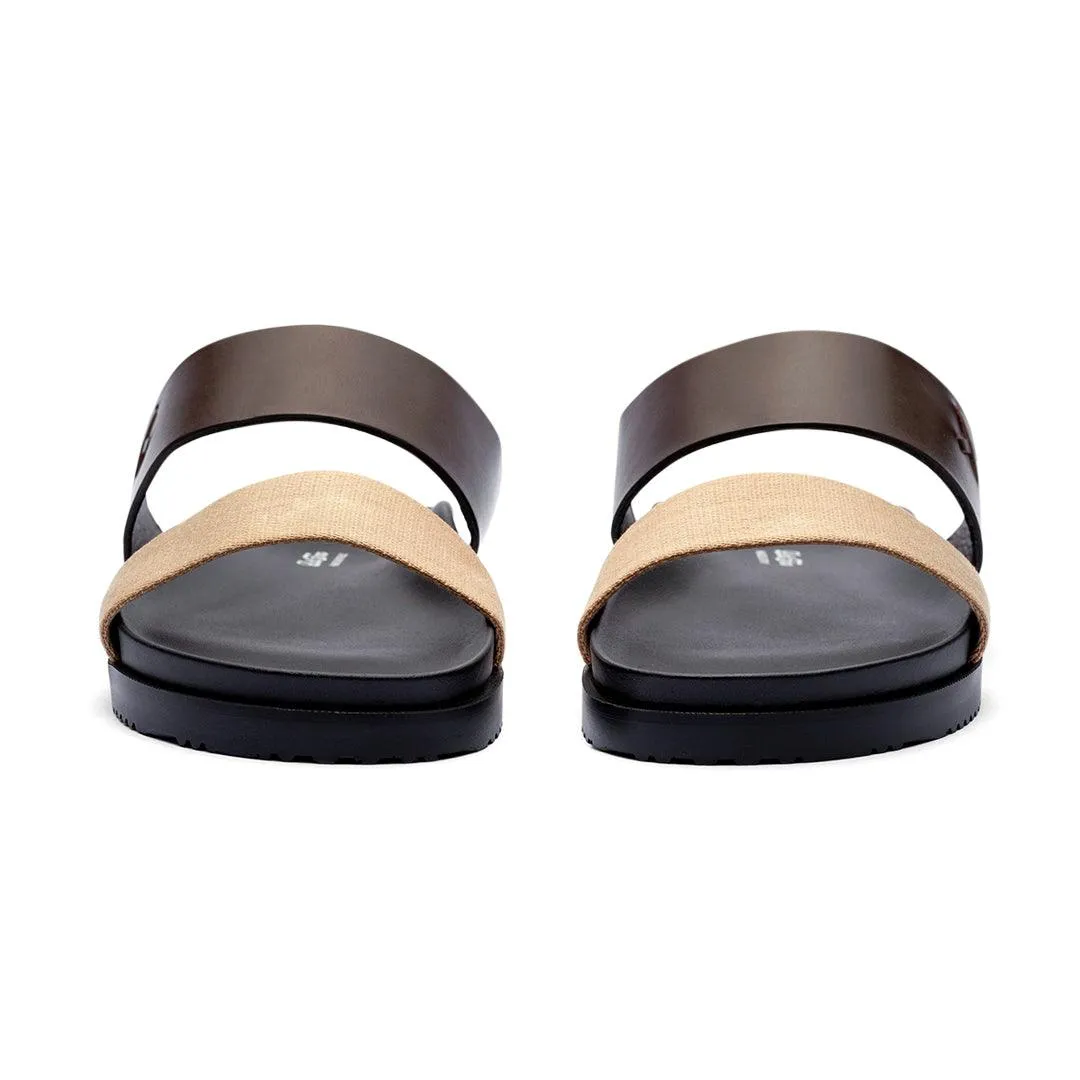 Men's Brown & Tan Cinturini Sandal From Del Toro Shoes