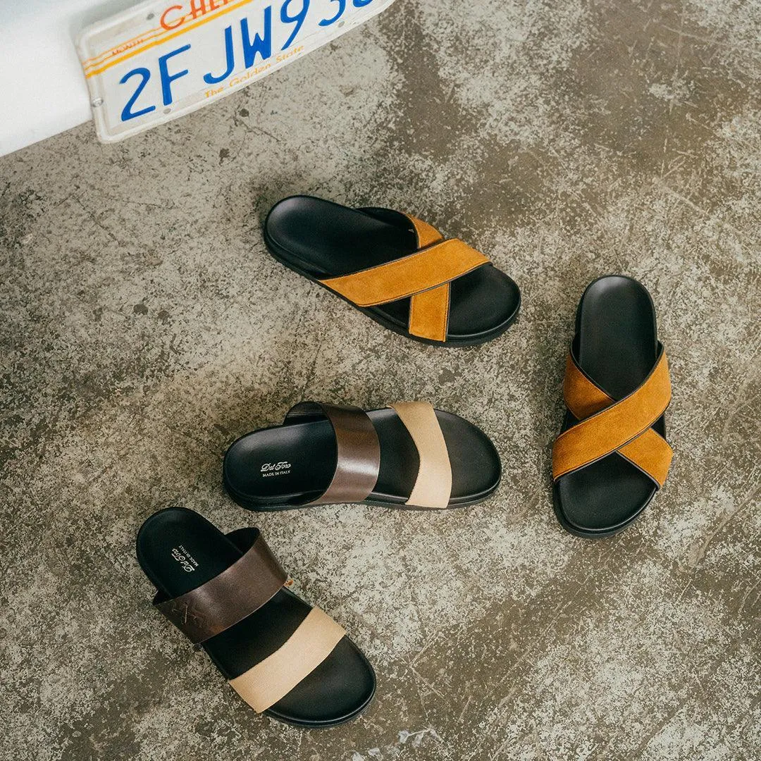 Men's Brown & Tan Cinturini Sandal From Del Toro Shoes