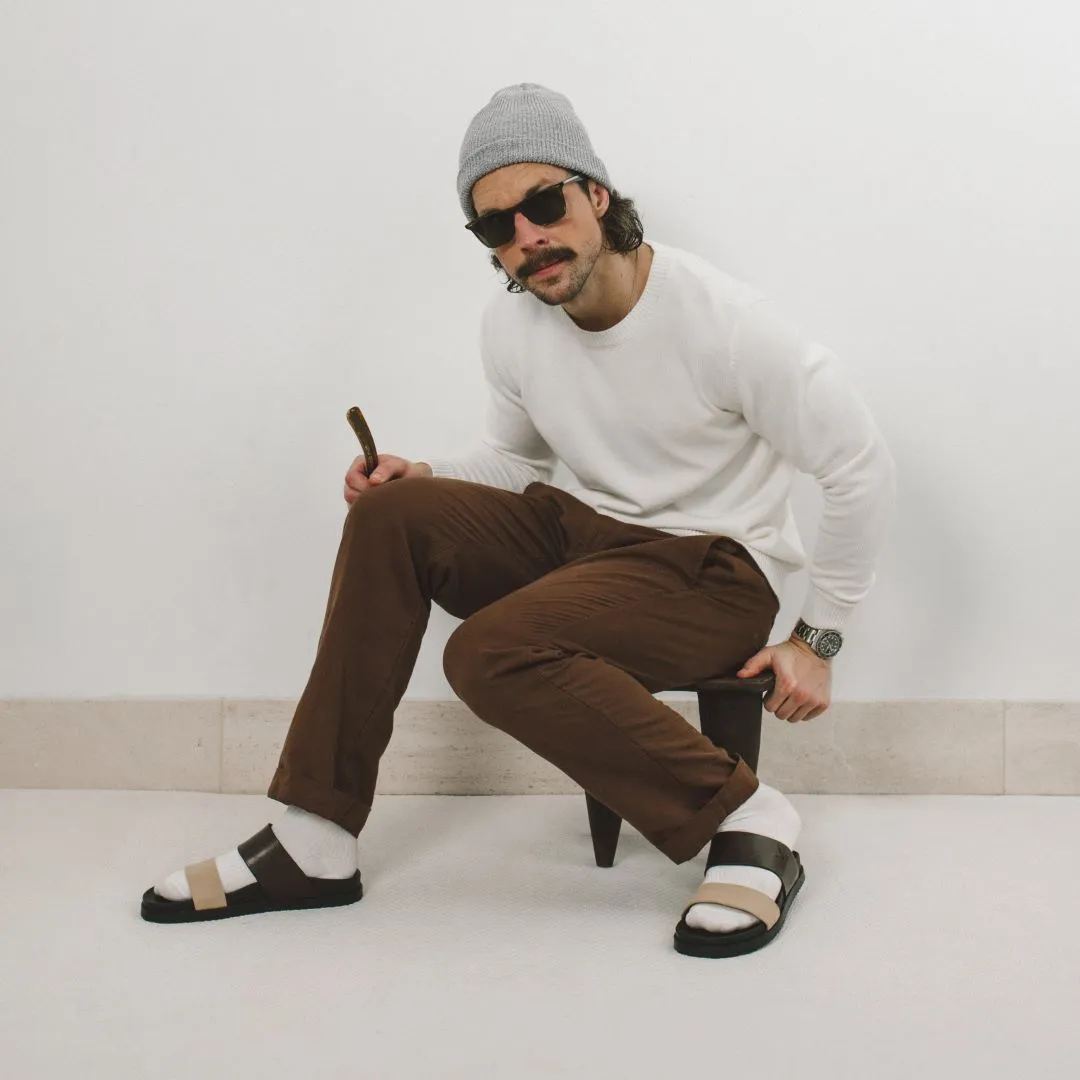 Men's Brown & Tan Cinturini Sandal From Del Toro Shoes