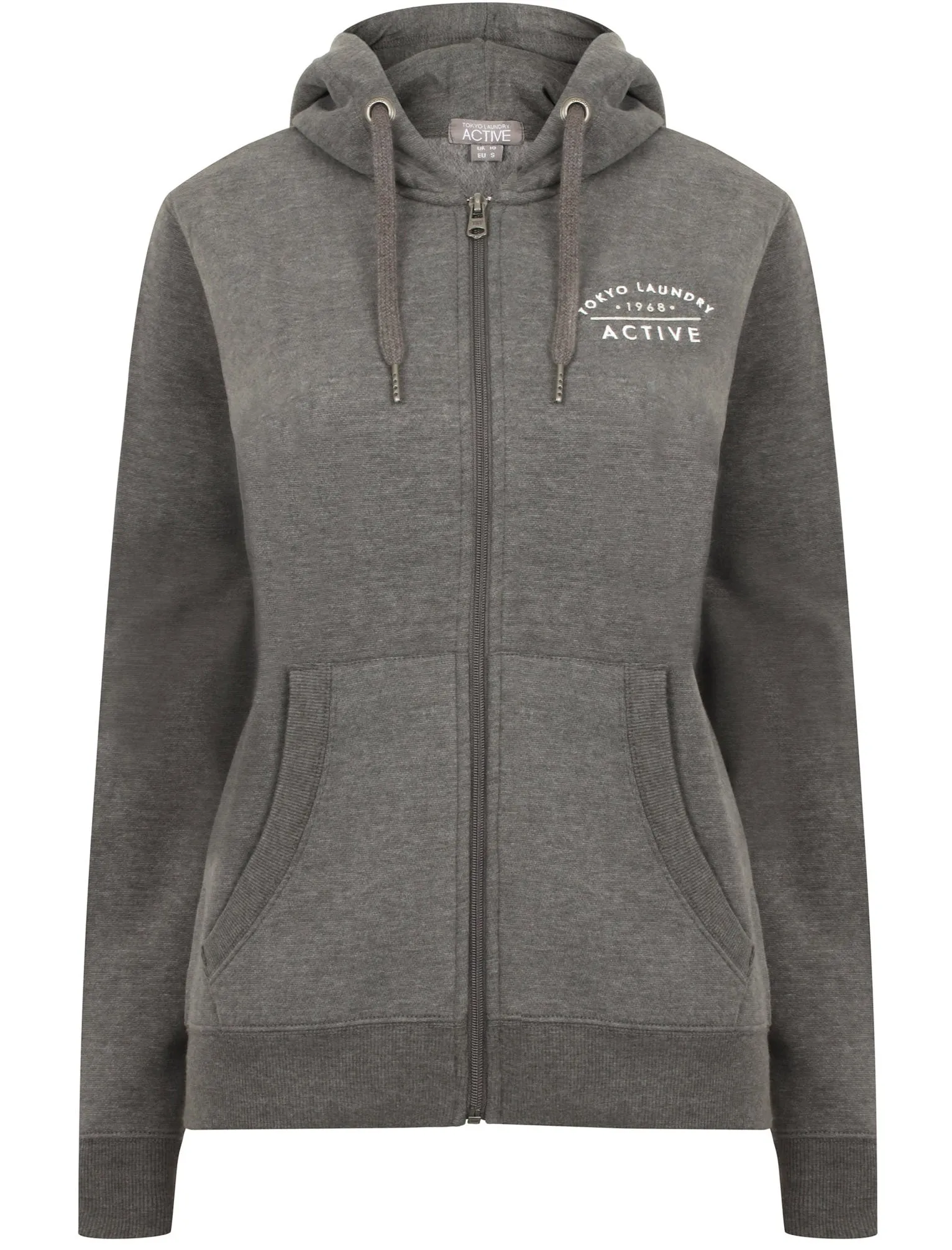Montauk Zip Through Hoodie In Charcoal Marl - Tokyo Laundry Active