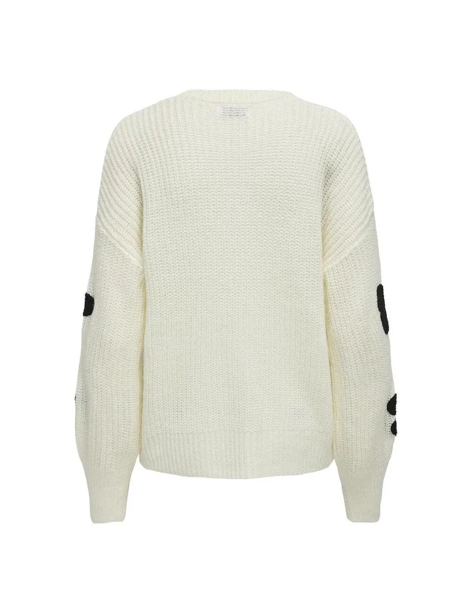 Onlbonnie Ls Flower O-neck Ex Knt - Ecru Dessin