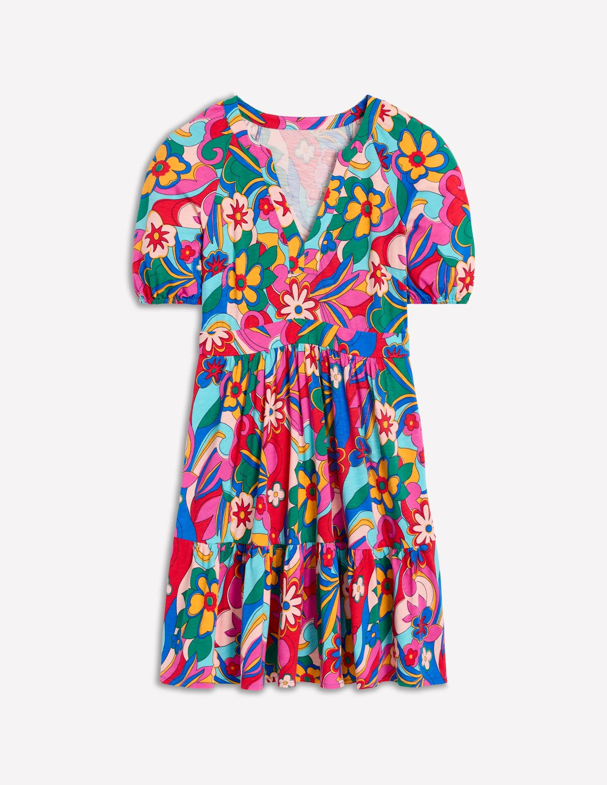Piper Short Jersey Dress-Multi, Blossomy Pop