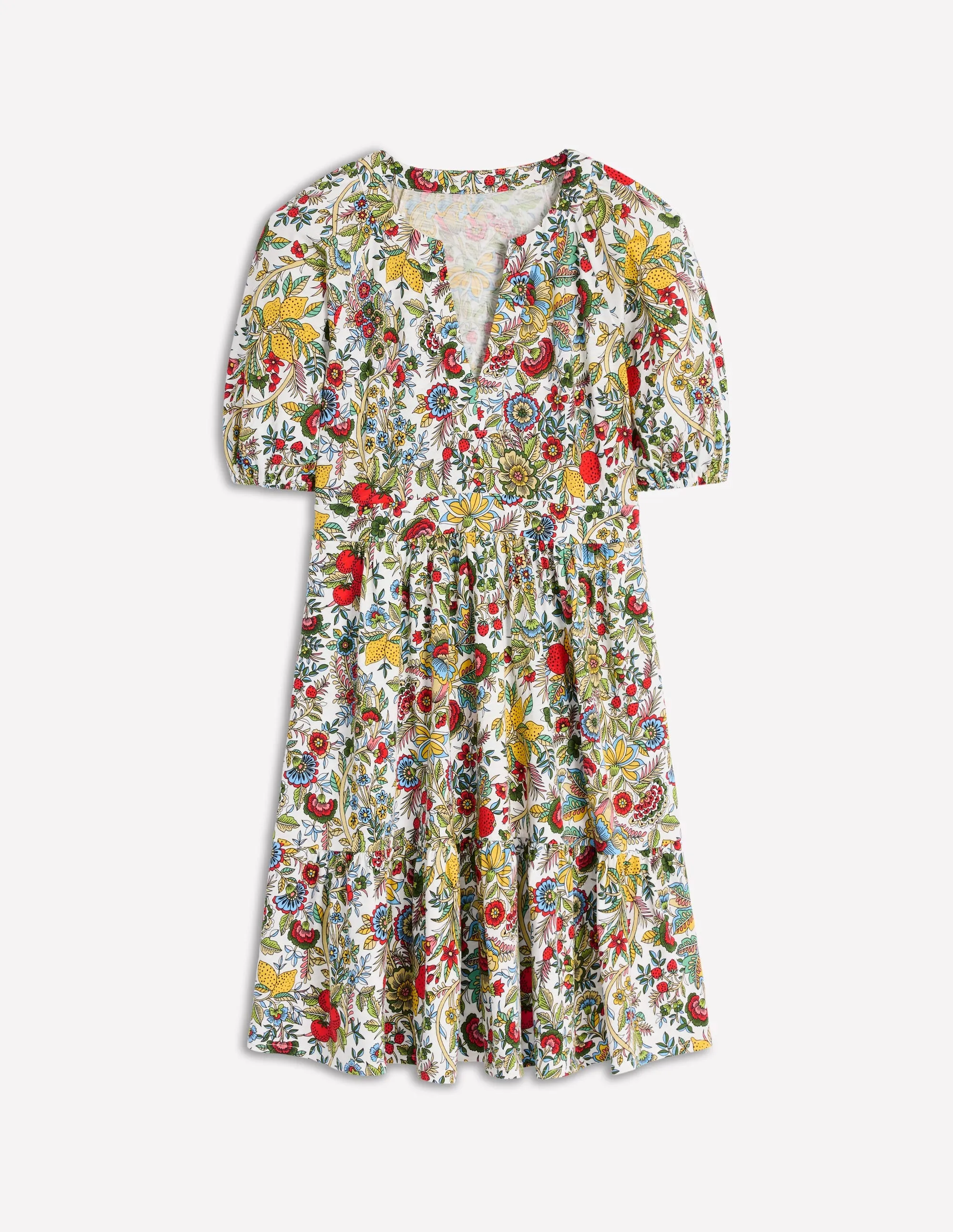 Piper Short Jersey Dress-Multi, Citrus Vine