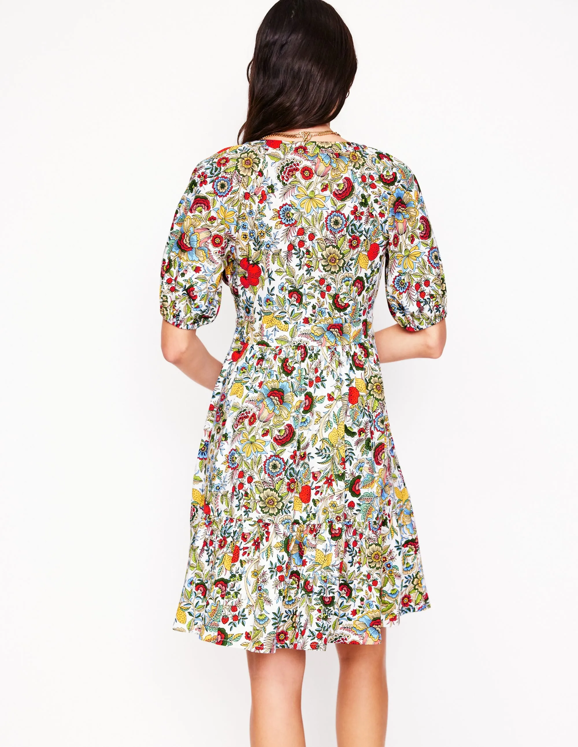 Piper Short Jersey Dress-Multi, Citrus Vine