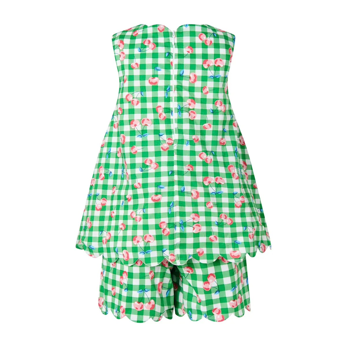 RACHEL RILEY~ Cherry check scalloped top and short set