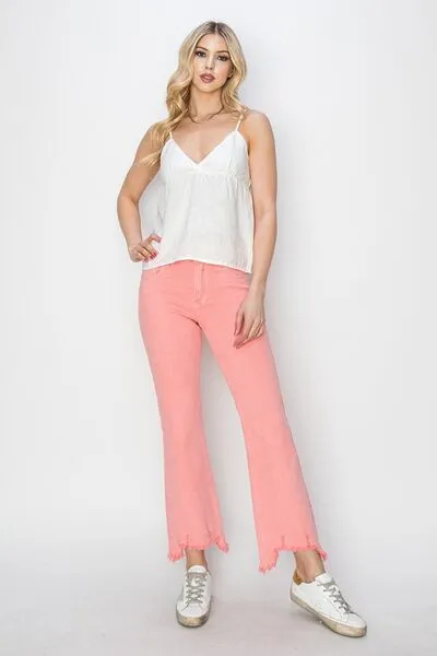 Risen Raw Hem Bootcut Jeans