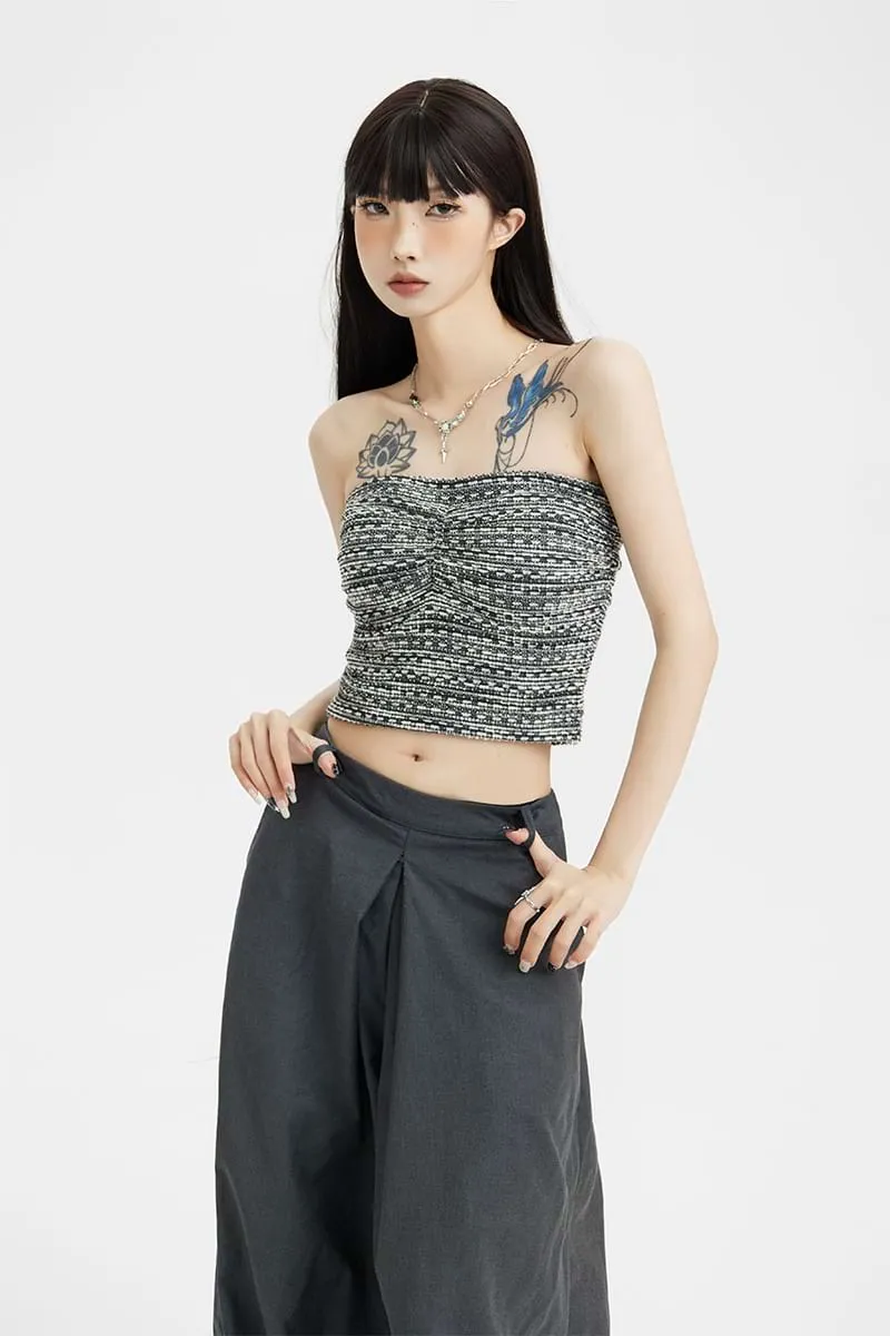 Ruched Cropped Tube Top