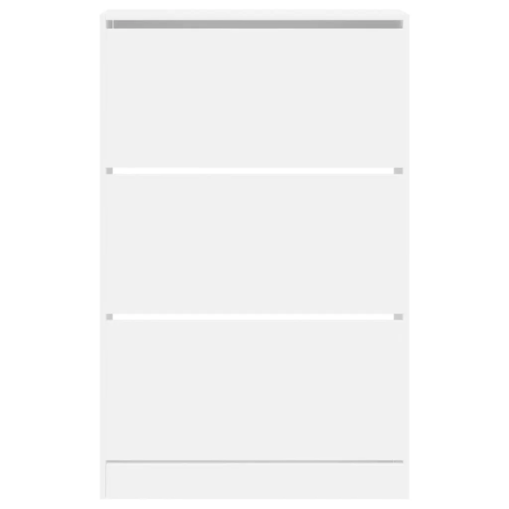 Shoe Cabinet White 80x21x125.5 cm Engineered Wood