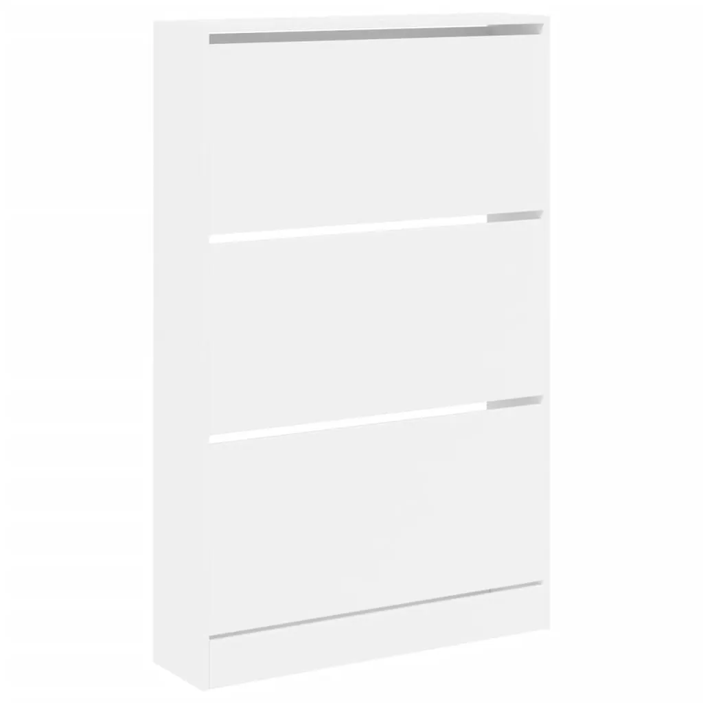 Shoe Cabinet White 80x21x125.5 cm Engineered Wood