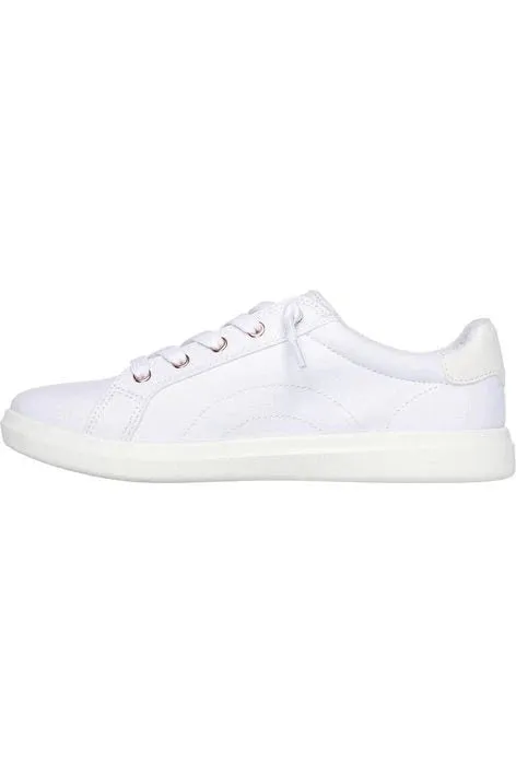 Skechers 114453/WHT White Womens Bobs D Vine Slip On Tied Off laces Trainers