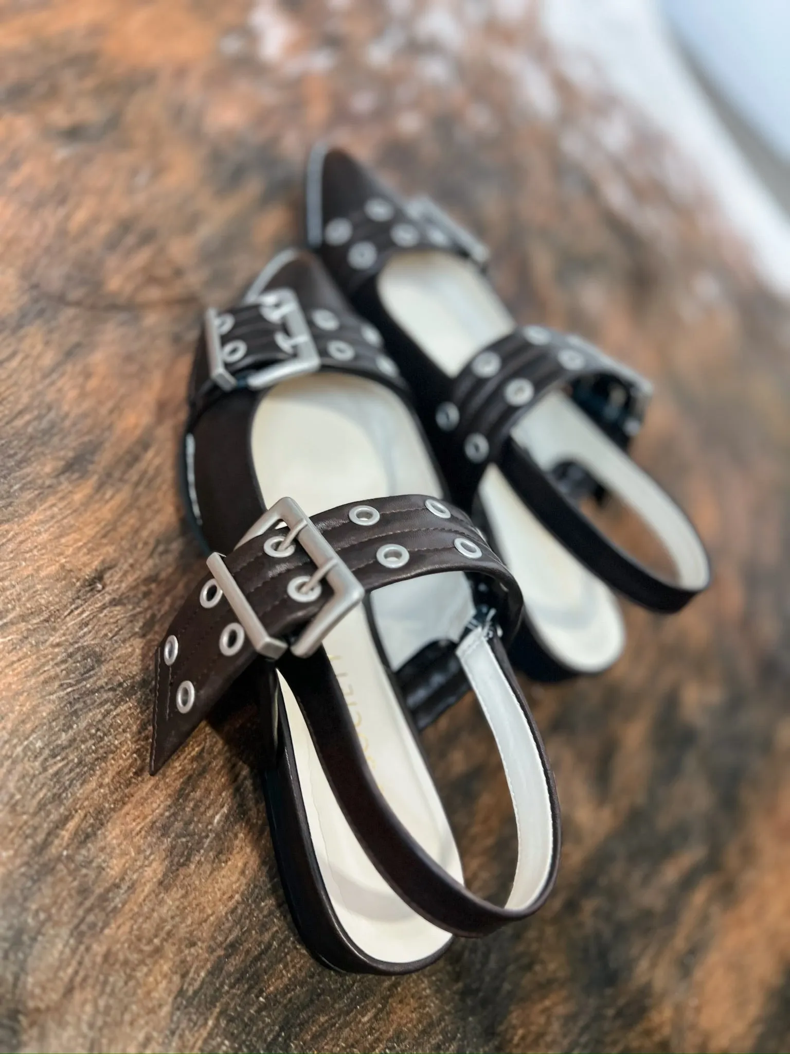 SLINGBACK FLATS-BROWN