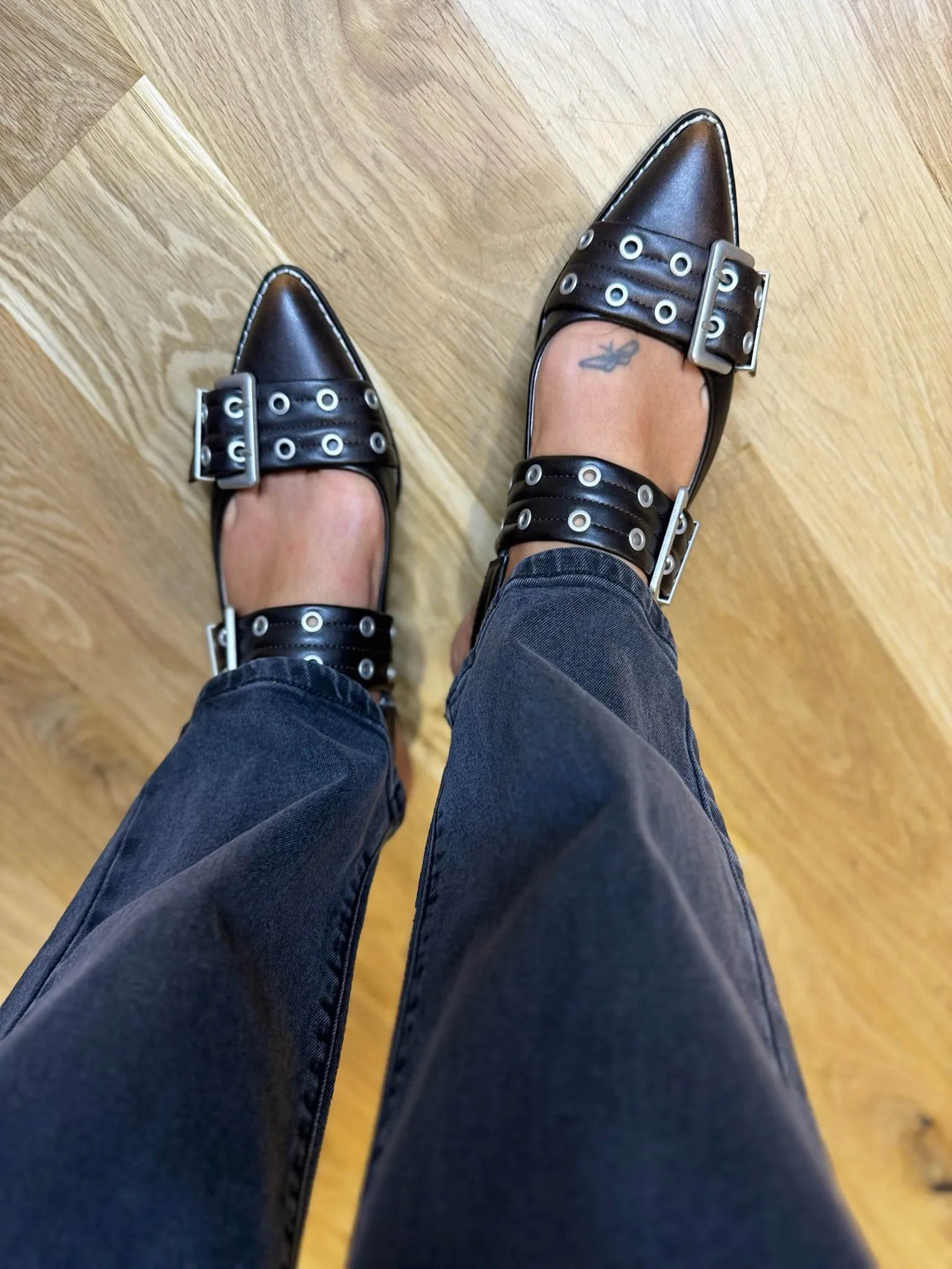 SLINGBACK FLATS-BROWN