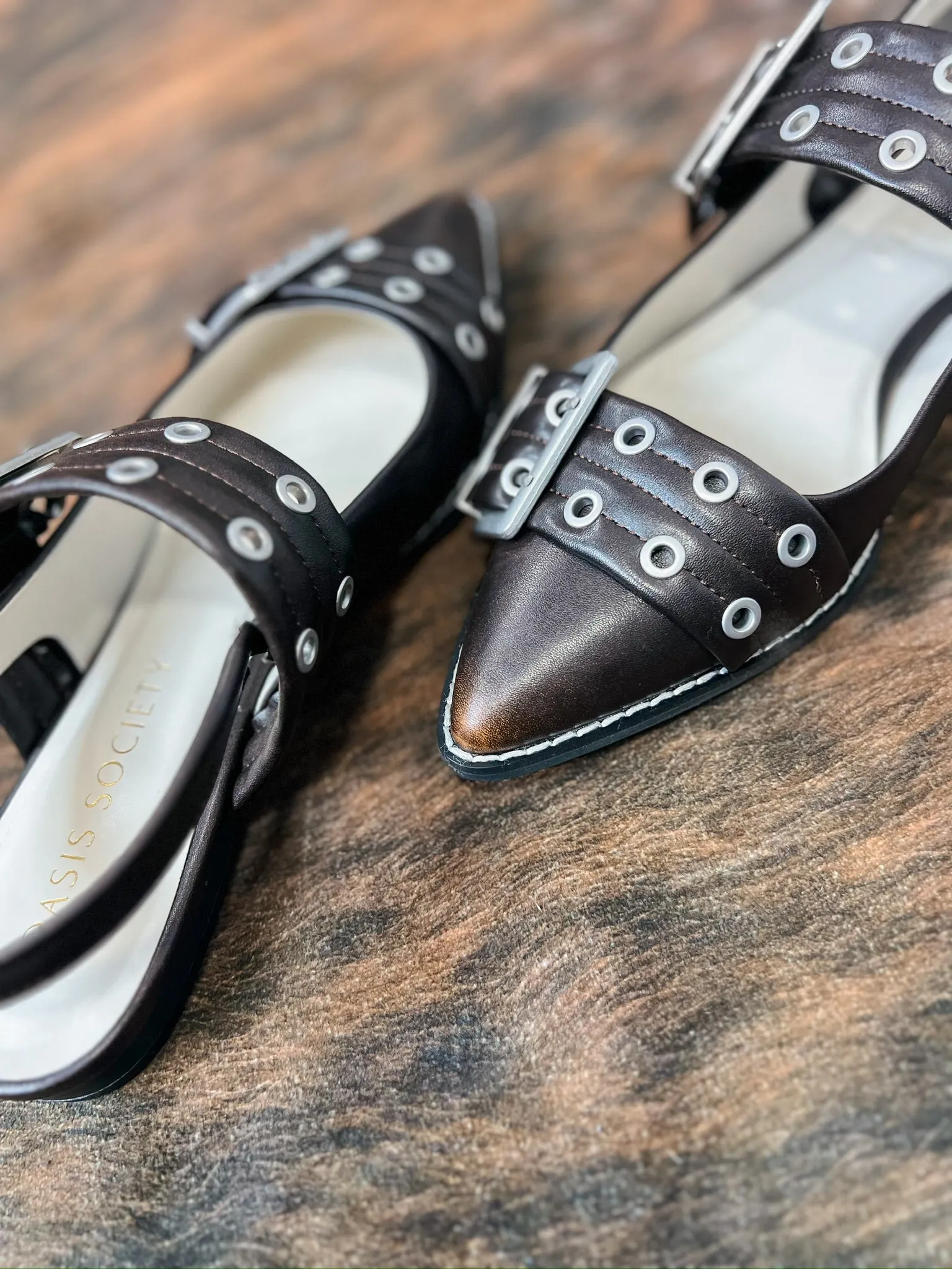 SLINGBACK FLATS-BROWN