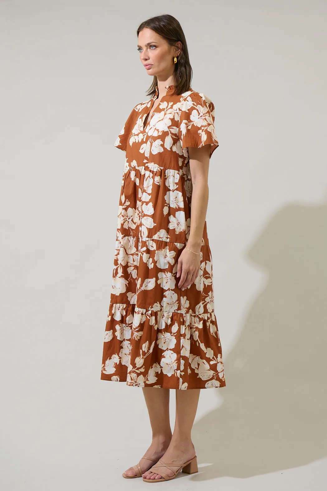 Surrey Floral Amayah Tiered Midi Dress