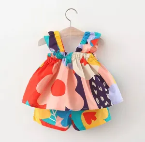 Vivid - Bright Abstract Cotton Floral Summer 2 piece Set