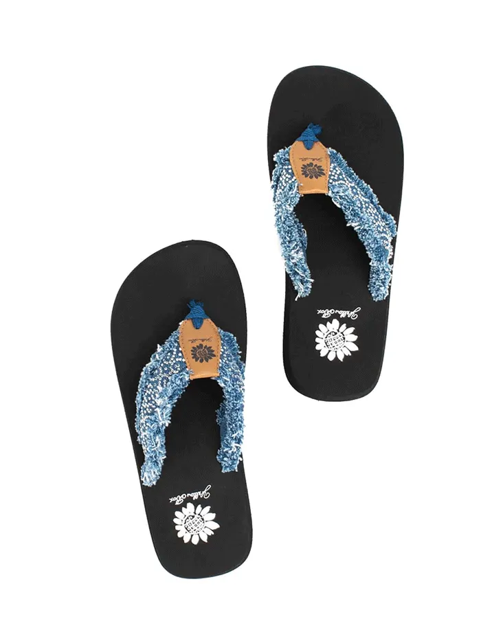 Yellow Box 52352 Womens Foseta Flip Flop Sandals Denim - 1