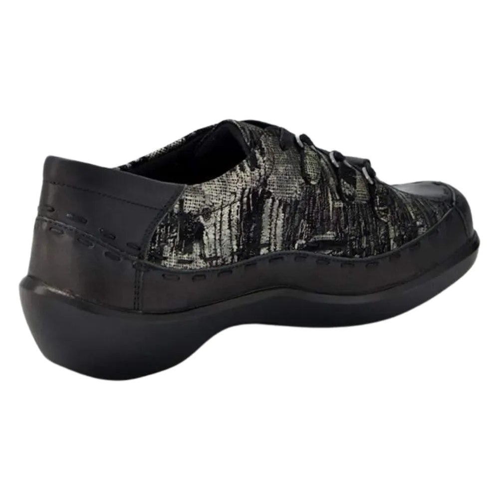 Ziera Allsorts Black/Khaki Leather Shoe (Women's)